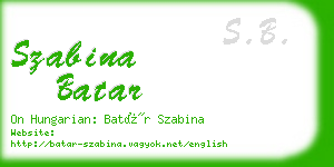 szabina batar business card